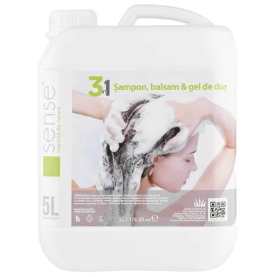 Sense 3 in 1 Shampoo, Conditioner and Shower Gel, 5 L