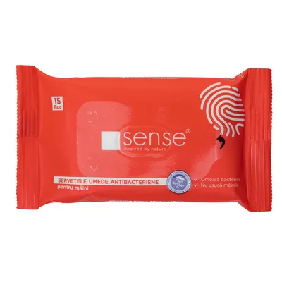 Antibacterial Wet Wipes for Hands, 15 Pieces/Pack, Sense - Cool&Clean