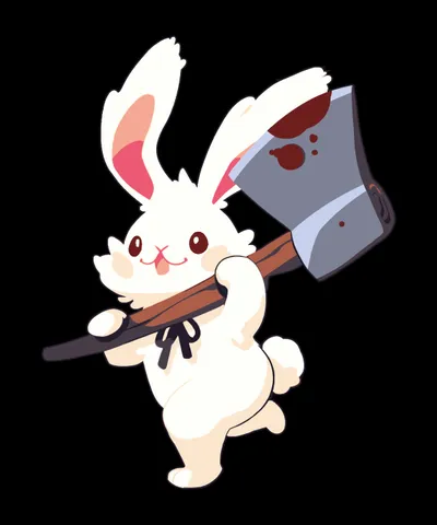 Cute Bunny with an Axe