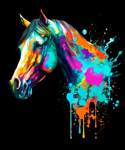 Watercolor Horse Head