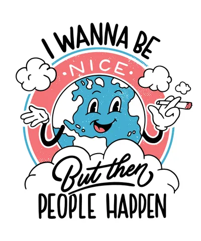 Antisocial Earth Retro Cartoon