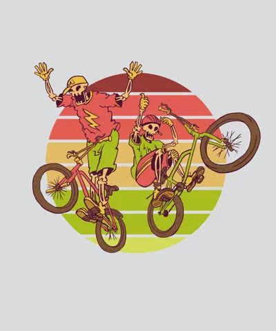 Skeletons Riding BMX Bikes