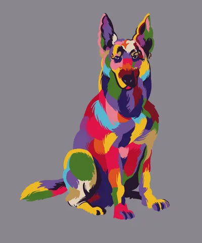 Colorful German Shepherd Dog