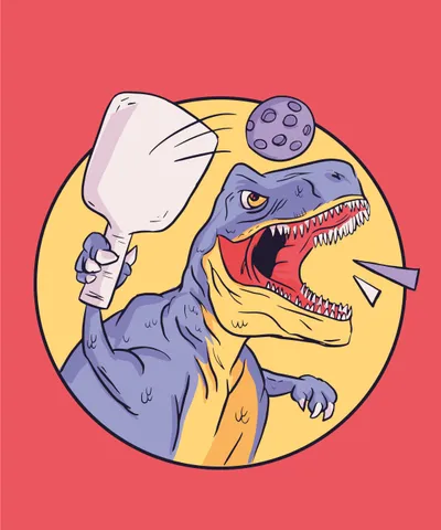 T-rex Playing Pickleball Sport