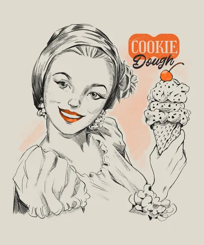 Vintage Woman Ice Cream