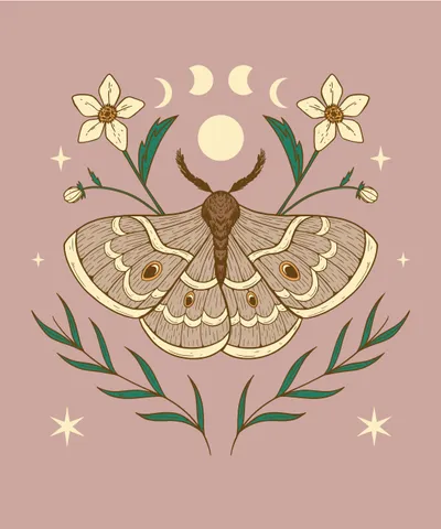 Moth and Flowers