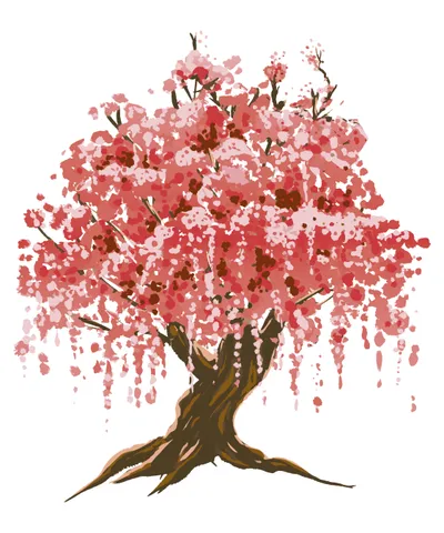Sakura Japanese Tree Watercolor