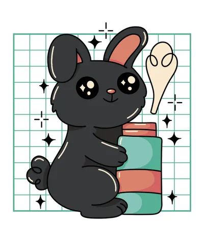 Cute bunny holding water bottle