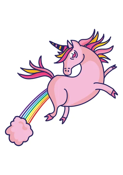 Pink Unicorn Flying