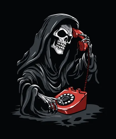 Grim Reaper with Red Phone
