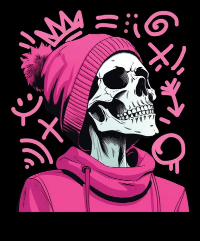 Skeleton with Pink Hoodie