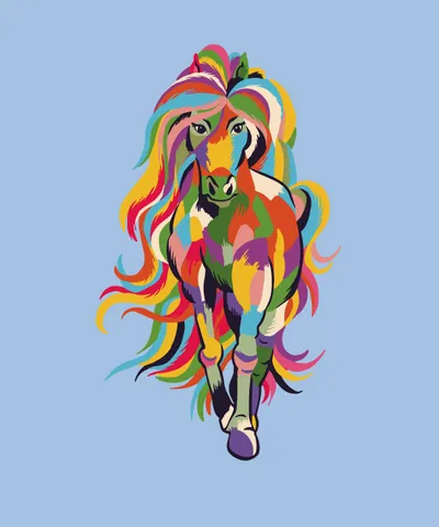 Colorful Haired Horse