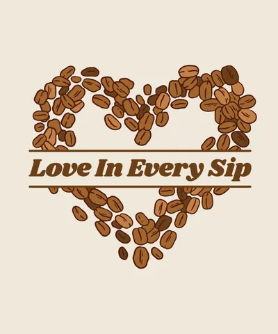 Coffee beans heart love