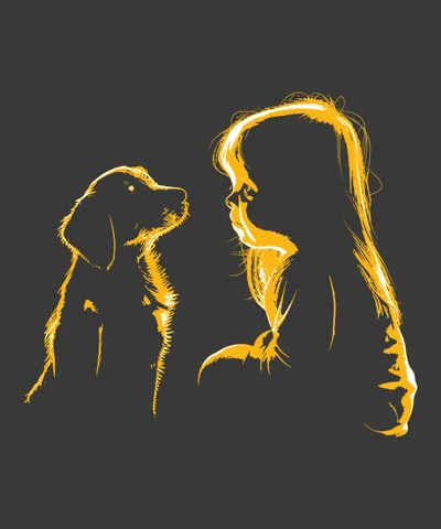 Little Girl with Dog