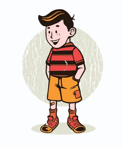 Vintage Boy Cartoon