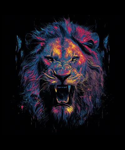 Colorful Lion Head