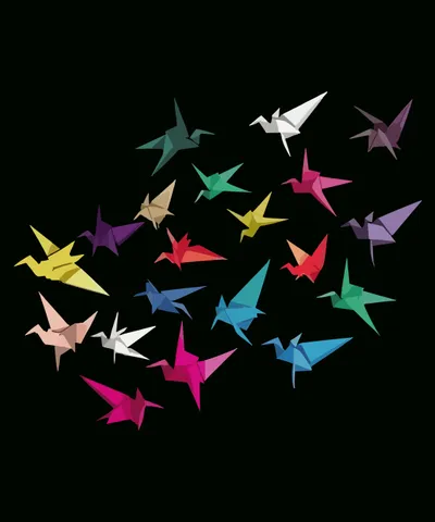 Colorful Origami Birds