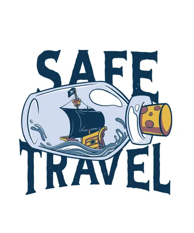 Safe Travel Pirate Ship in a Bottle
