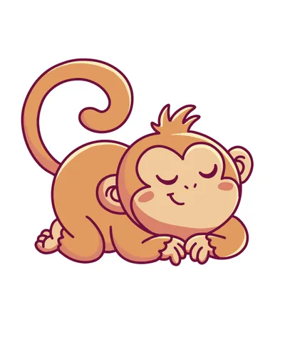 Cartoon Monkey Napping