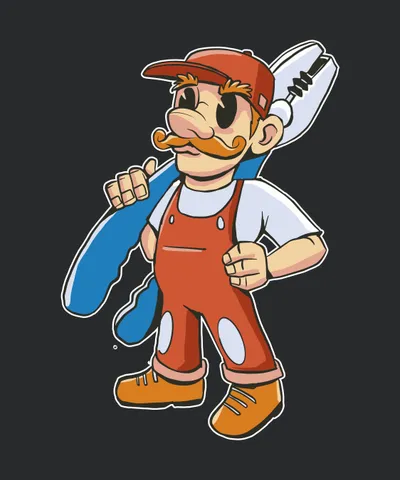 Construction Worker with Giant Tool