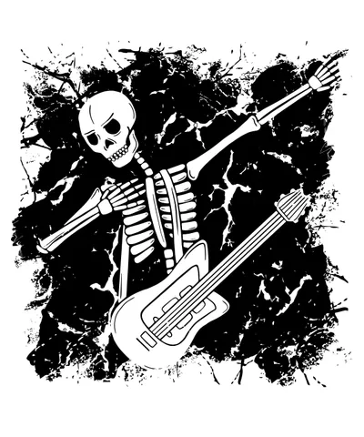 Dabbing Guitarist Skeleton