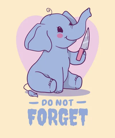 Elephant Animal with Knife