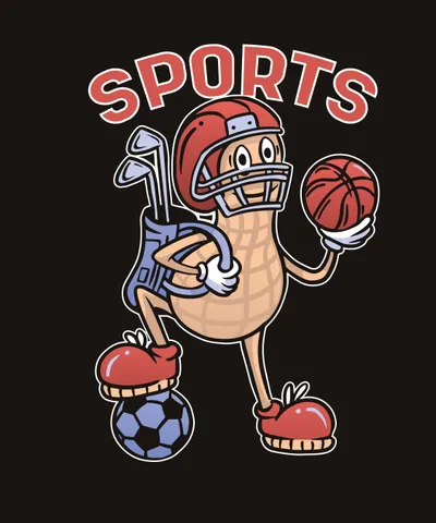 Peanut Sport Player Cartoon
