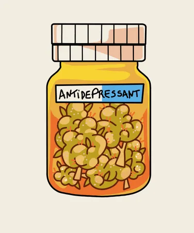 Antidepressant Jar with Weed