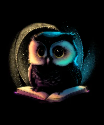 Cute owl animal with book