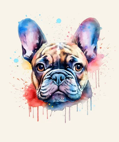 Watercolor French Bulldog