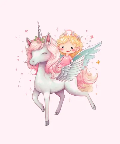 Fairy on Unicorn Fantasy