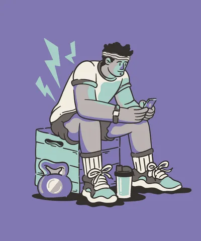 Man in the Gym with Phone