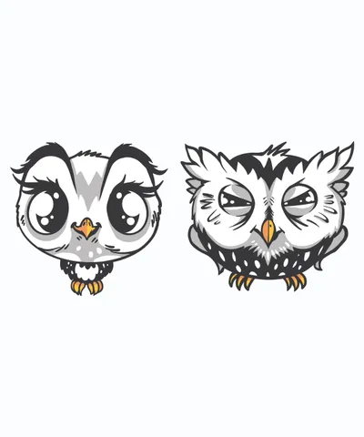 Cute and grumpy owls