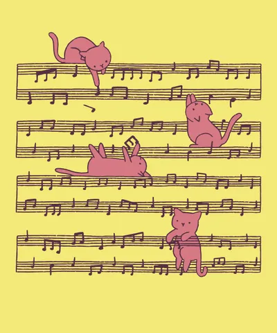 Cute Music Sheet Cats