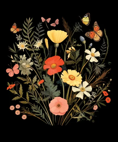 Vintage Wildflowers Nature