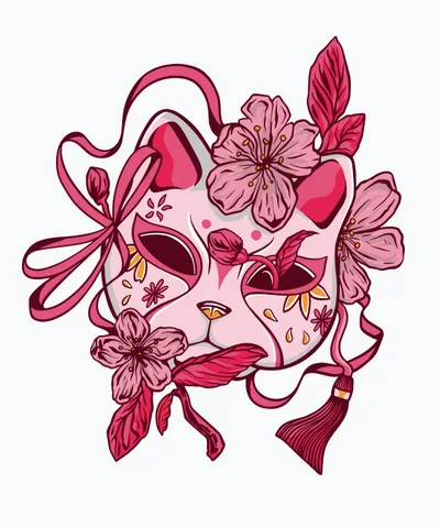 Cherry Blossom Japanese Mask