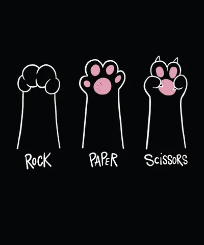 Minimalist Rock-Paper-Scissors Cat