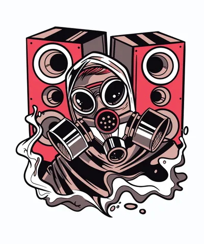 Gas Mask and Speakers