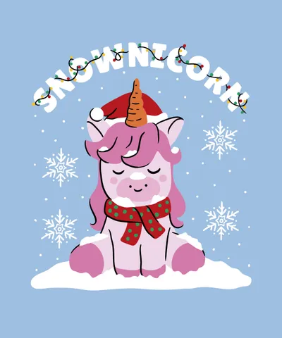 Snownicorn Christmas Unicorn