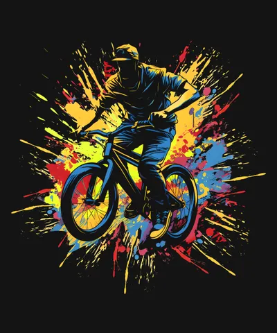 BMX Biker Paint Splash