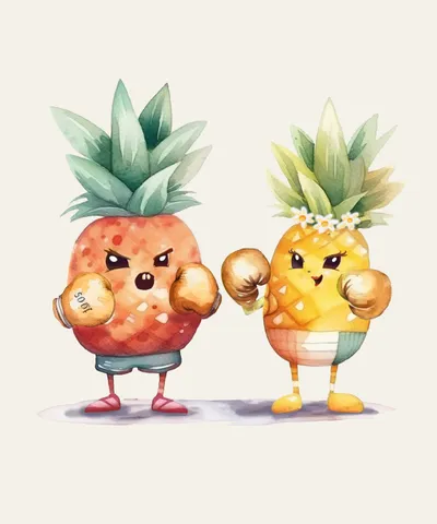 Boxing Pineapples Characters