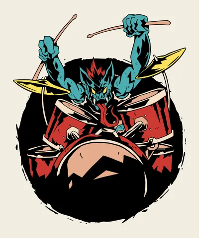 Vampire Drum Player Musician