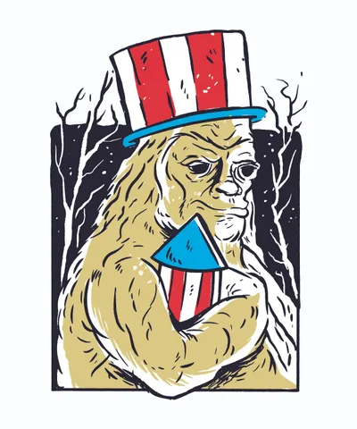 Patriotic Bigfoot Monster