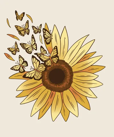 Sunflowers and Butterflies