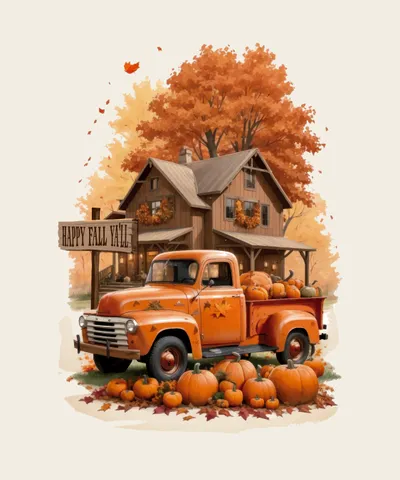 Autumn Countryside Truck