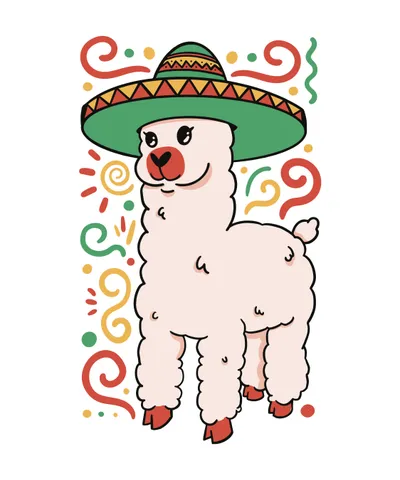 Cute Mexican Alpaca Animal