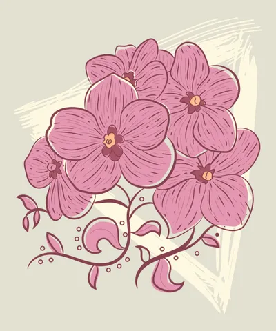 Grunge Triangle Flowers