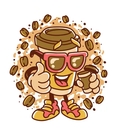 Cartoon Coffee Cup Happy