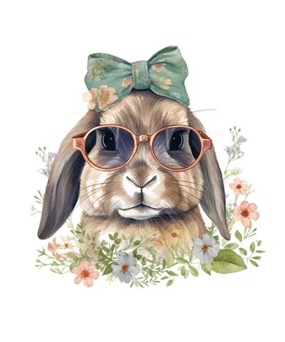 Easter Rabbit with Stylish Sunglasses