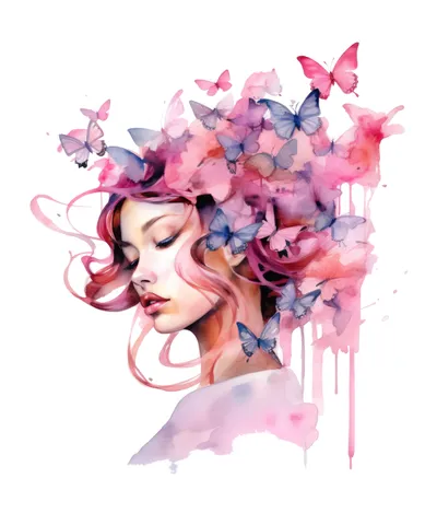 Woman with Butterflies